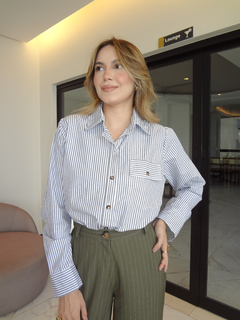 Camisa entrelinhas - Verde - LA BRIZ