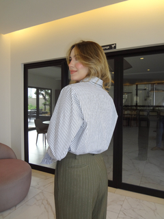Camisa entrelinhas - Verde - loja online