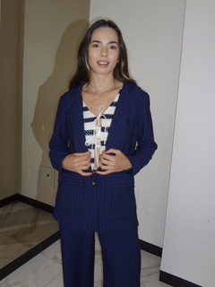 Blusa colete traço - Azul marinho