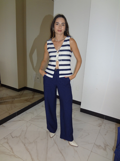 Imagem do Blusa colete traço - Azul marinho