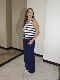 Blusa colete traço - Azul marinho - comprar online