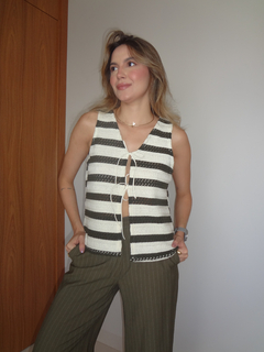 Blusa colete traço - Verde - comprar online
