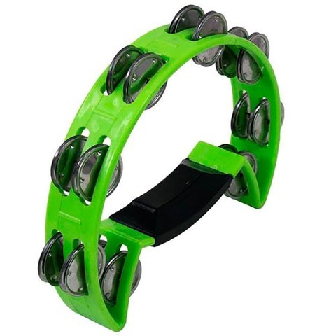 Pandeirola Meia Lua Luen Abs Verde Com Pegador