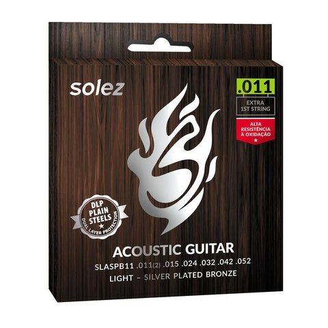 Encordoamento Para Violão Aço 011 Slaspb11 011 - Solez