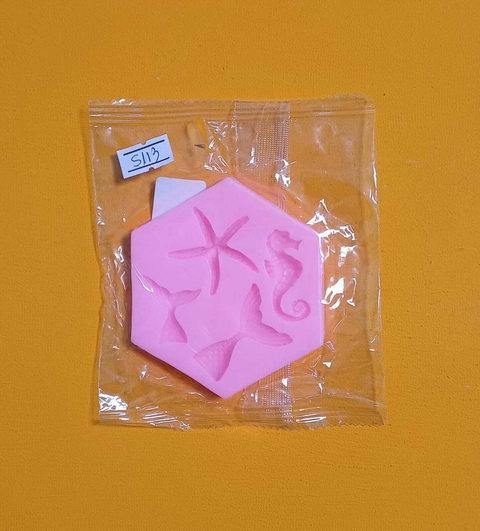 MOLDE DE SILICONA 4 FIGURAS MAR /ESTRELLAS