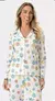 Pijama feminino americano de algodão com estampa de bolas coloridas manga longa, abertura com botões