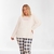 Pijama Plus Size algodão manga longa feminino com calça xadrez