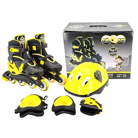 Patins Kit Inline Amarelo 34/37 - Unitoys - comprar online