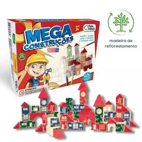 Brinquedo Para Montar Mega Construções 45 Peças - Pais & Filhos