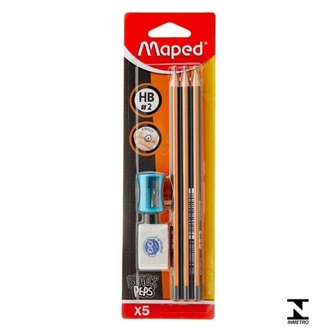3 Lápis Grafite 1 Apontador e 1 Borracha Blister - Maped