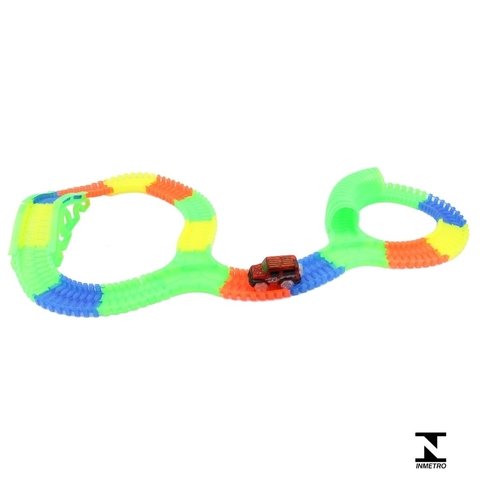 Pista de Carrinho Fluorescente com 150 Peças - Bbr Toys