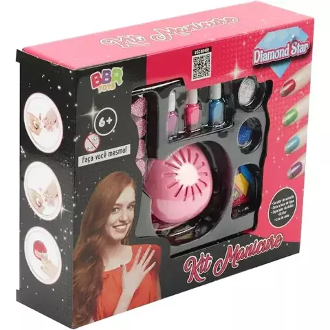 Kit Manicure Infantil Esmalte Secador De Unhas E Acessórios - Bbr Toys