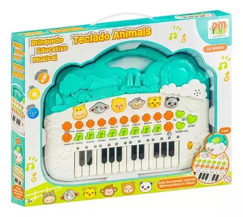 Brinquedo Educativo Musical Teclado Animais - Dm Toys