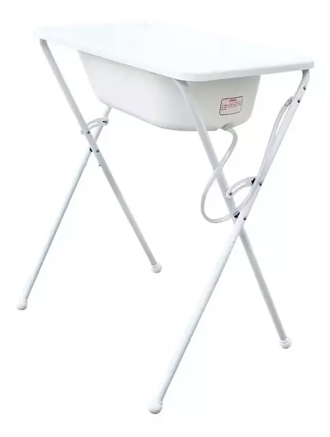 Banheira Infantil Com Suporte 34 Litros Branca Lisa Styll Baby