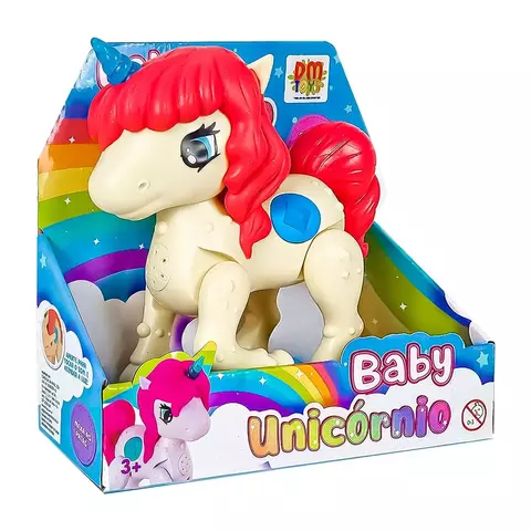 Brinquedo Baby Unicornio Com Luz E Som - Dm Toys