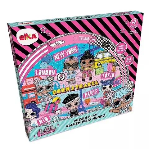 Quebra-Cabeça Puzzle Play Viagem Pelo Mundo 214 Peças - Lol Surprise - Elka