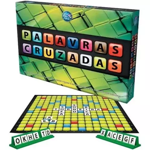Jogo de Tabuleiro Palavras Cruzadas Educativo Pais e Filhos