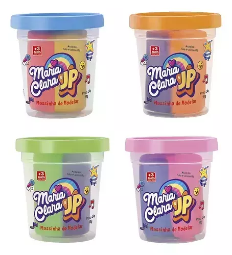 Kit Massinha de Modelar 3 Cores Maria Clara e JP 4 UN - DiverToys