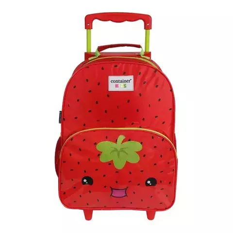 Mala Escolar G com Rodinhas Infantil Menina Strawberry Morango