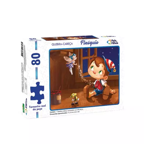 Quebra Cabeça Pinóquio 80 Peças - Pais & Filhos
