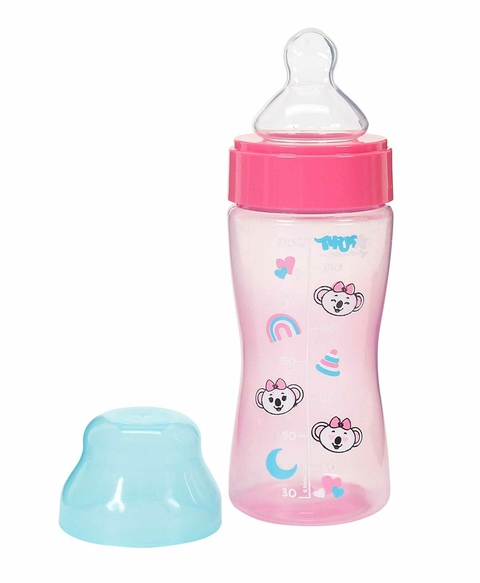 Mamadeira Rosa Lilica Ripilica 270ml Wide Neck Orto Sil - Baby Go