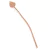 Palito para cabelo com detalhe de folha longa todo feito em cobre com banho rose