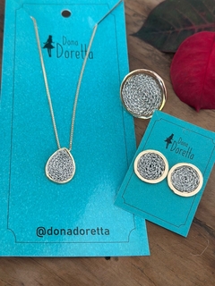 Conjunto Brinco + Colar mix banho