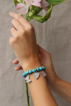Pulseira macramê turquesa