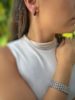 Pulseira Tiras Ródio Branco