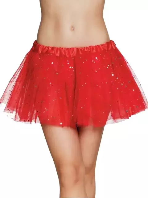 Pollera Tutu con Brillo Para Adultos Niñas Con Elástico 30cm Varios Colores