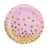 PLATO DE POLIPAPEL 17cm ROSA LUNARES DORADOS (impresión metalizada) x 6 unidades