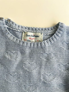 Sweater celeste Zara knitwear talle 6-9meses - comprar online