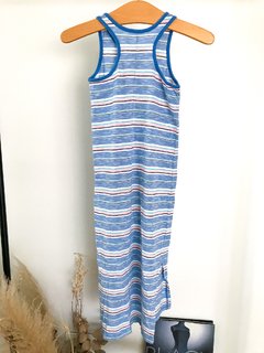 Vestido Old Navy Rayado Celeste Talle 6 - 7 Años - FASHION MARKET BA