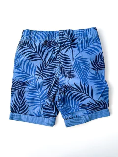 Bermuda Estampado Hojas Azul Hym Niño Talle 5-6 Años - comprar online