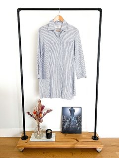 Vestido Camisa De Lino Maxmara Weekend Rayado Talle S
