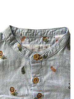 Camisa Zara Bebe Celeste Con Dibujo Talle 18-24 M en internet