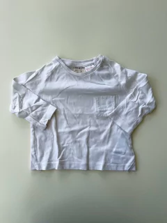 Remera Manga Larga Blanca Zara Bebe Talle 3-6 Meses