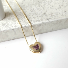 Colar coração rosa - comprar online