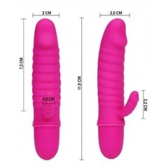 Mini vibrador ponto G com estimulador clitoriano