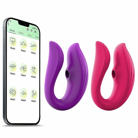 Vibrador de Casal com Pulsação - À Longa distância - APP - SI Código do Produto: 7477