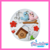 Molde Silicone Biscuit Confeitaria- PASSARINHO JARDIM PÁSSAROS NO GALHO CASA PÁSSARO - comprar online