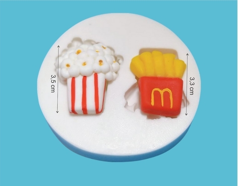 MOLDE DE SILICONE - PIPOCA E BATATA FRITA