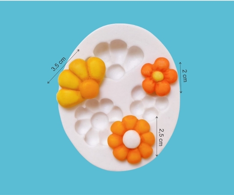 MOLDE DE SILICONE - 3 FLORES - comprar online