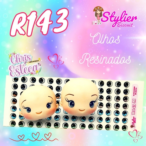 Cartela de Olhos Resinados R143