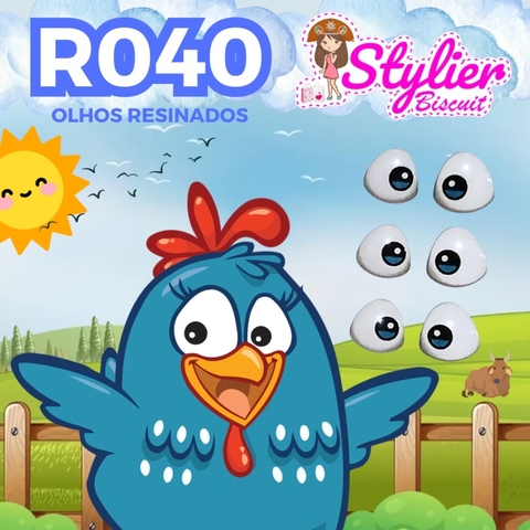 Cartela de Olhos Resinados R040 Galinha Pintadinha