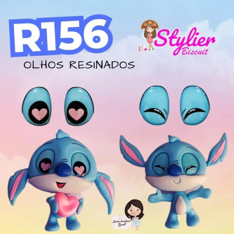 Cartela de Olhos Resinados Stitch R156