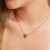 Colar feminino de Coração achatado com detalhes em banho de ouro 18K - loja online