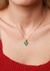 Colar Gota com zircônia cristal pedra verde Fusion na internet