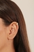 Brinco piercing fake liso com zircônia colorida