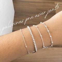 Pulseira bolinhas com cruz - Cassemiro Joias